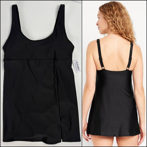 Swim Dress S Year-Round Indoor Swimming High Coverage Swimsuit One-Piece Tankini - Picture 1 of 9